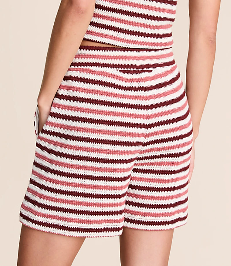 Lou & Grey Striped Crochet Shorts