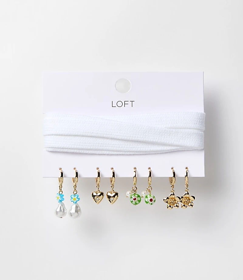 Pearlized Floral Shoe Charm Set