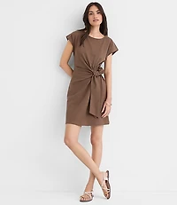 Side Tie Wedge Tee Mini Dress