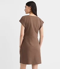 Side Tie Wedge Tee Mini Dress