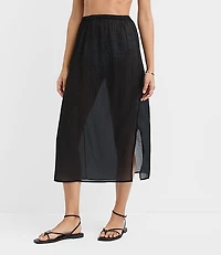 LOFT Beach Sheer Midi Skirt