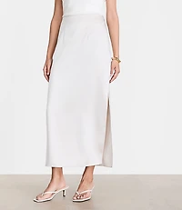 LOFT Versa Satin Column Midi Skirt