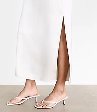 LOFT Versa Satin Column Midi Skirt
