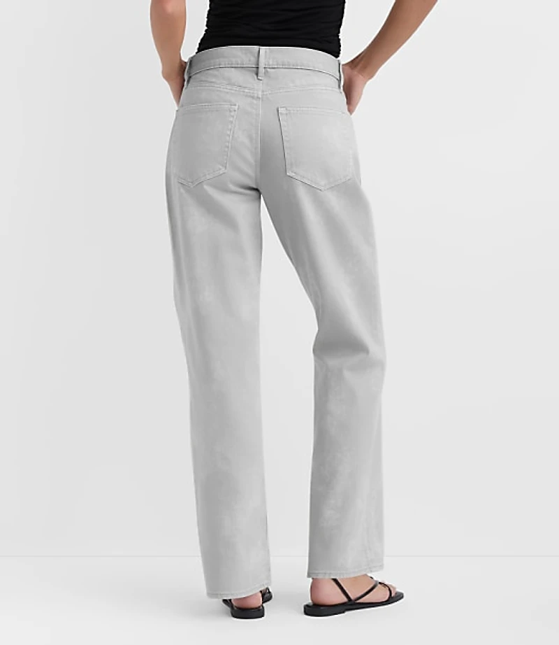 Rivete Petite Mid Rise Relaxed Straight Jeans Cloud Wash