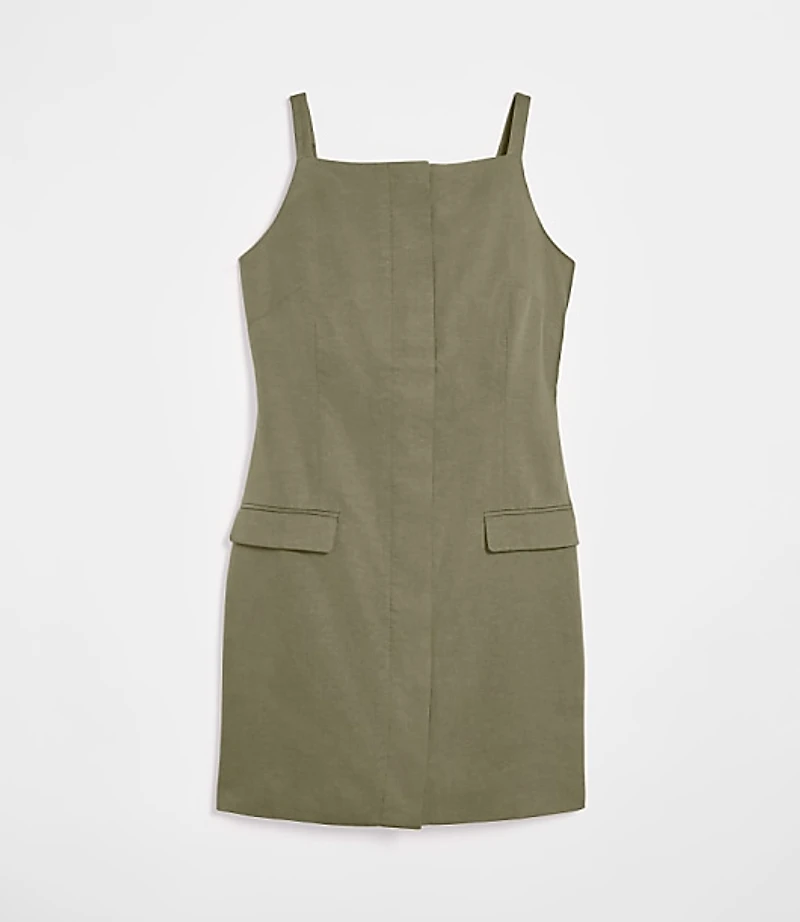 Petite LOFT Versa Pure Spun Apron Mini Pocket Dress