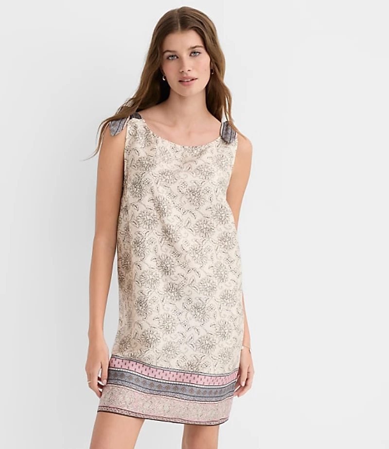 Petite Patchwork Tie Strap Mini Dress