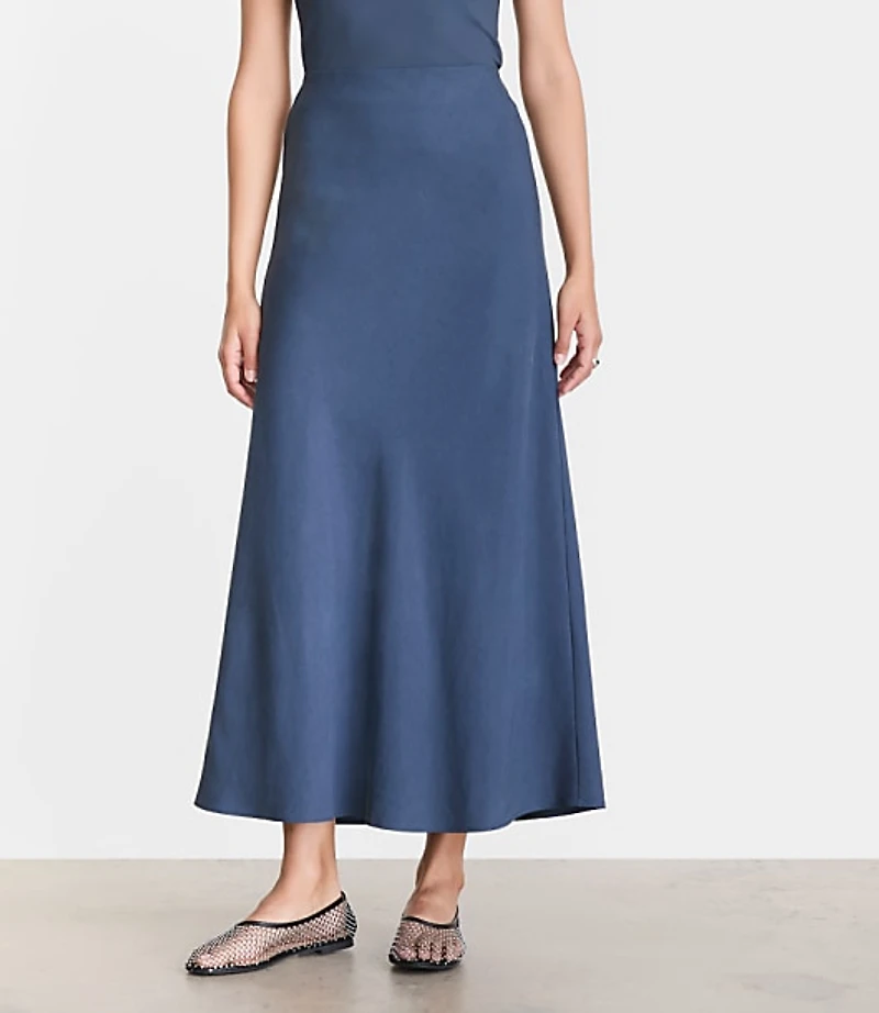 Petite LOFT Versa Pure Spun Bias Maxi Skirt