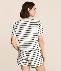 Lou & Grey Striped Jacquard Rounded Hem Top