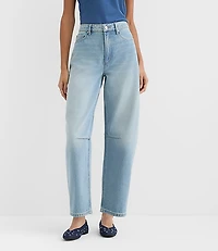 Rivete Short High Rise Barrel Jeans Light Wash