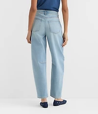 Rivete Short High Rise Barrel Jeans Light Wash