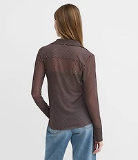 Pindot Sheer Mesh Shirt
