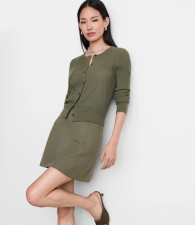 Petite LOFT Versa Ribbed Cardigan