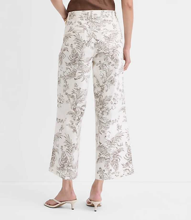 Palmer Wide Leg Crop Pants in Floral Toile
