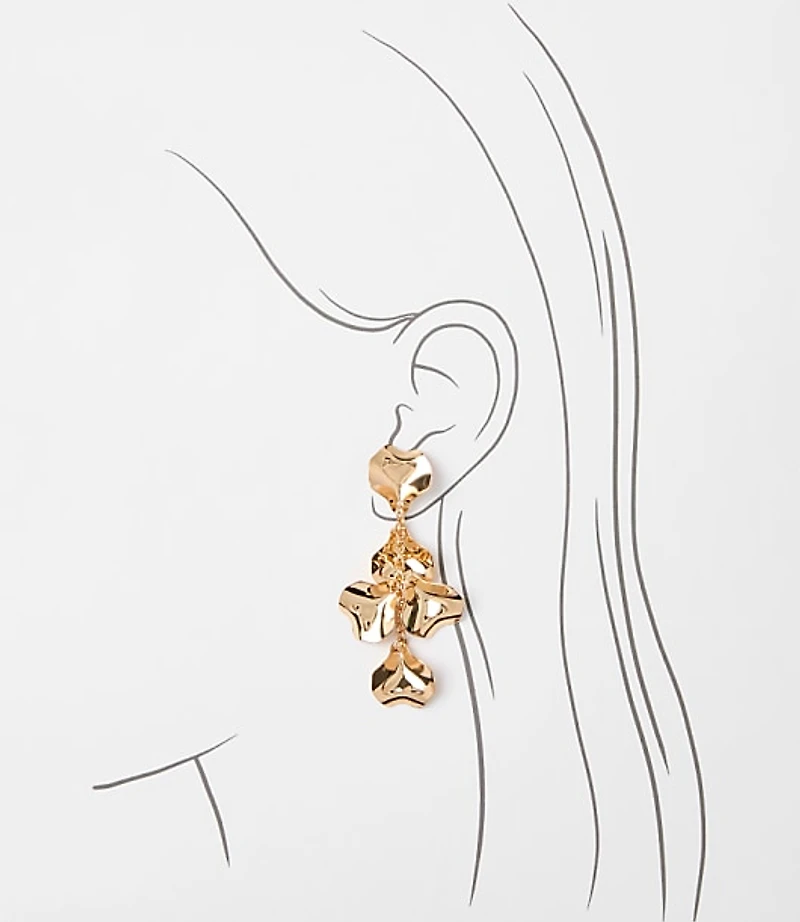 Petaled Chain Link Drop Earrings