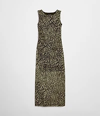 Petite LOFT Versa Animal Print Mesh Maxi Dress