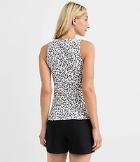 Floral Pointelle Button Tank Top