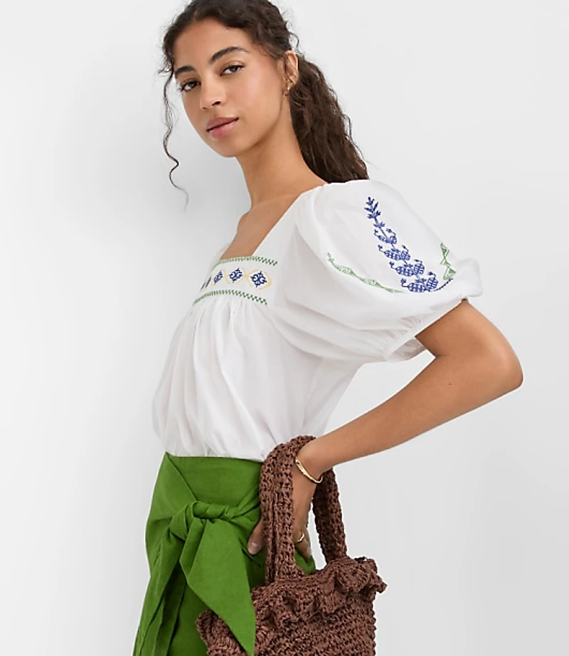 Square Neck Puff Sleeve Top