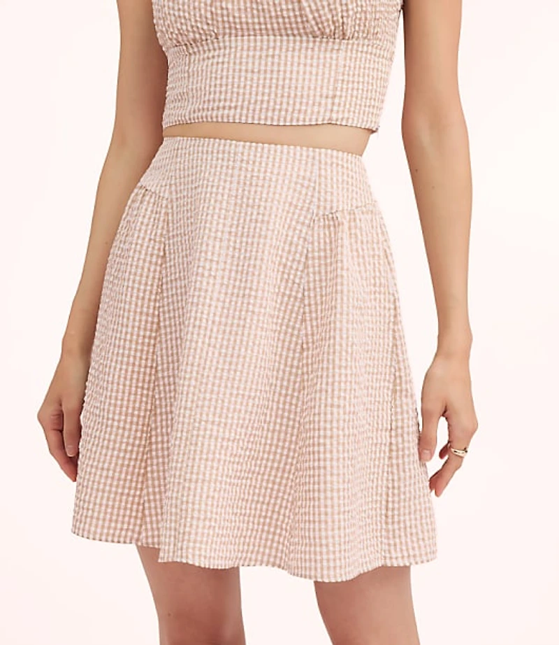 Lately Striped Seersucker Mini Skirt