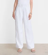 Petite LOFT Versa Luxe Lyocell Linen Pleated Relaxed Straight Pants