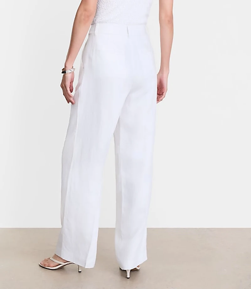Petite LOFT Versa Luxe Lyocell Linen Pleated Relaxed Straight Pants