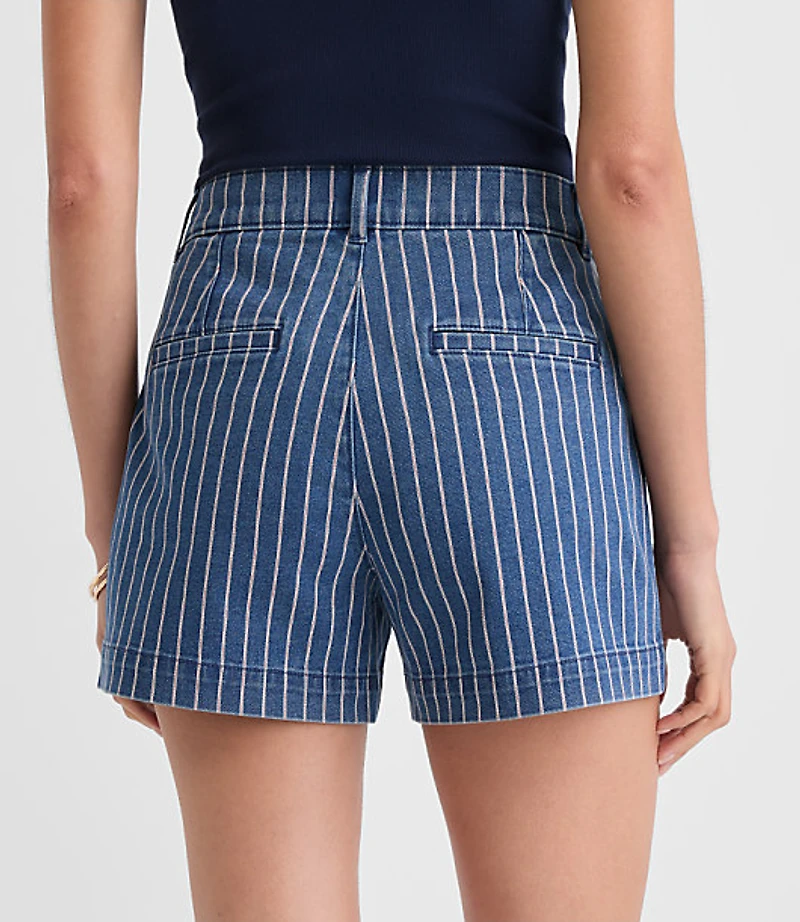 Curvy Palmer Denim Shorts Red Stripe
