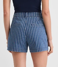 Curvy Palmer Denim Shorts Red Stripe