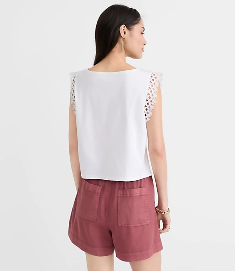 Crochet Trim Modern Wedge Tee