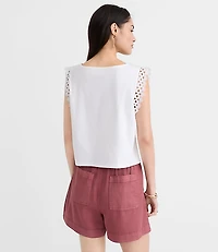 Crochet Trim Modern Wedge Tee