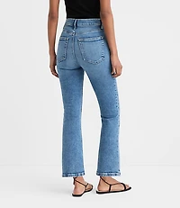 Rivete Petite Curvy High Rise Kick Crop Jeans in Authentic Mid Vintage Wash