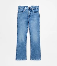 Rivete Petite Curvy High Rise Kick Crop Jeans in Authentic Mid Vintage Wash