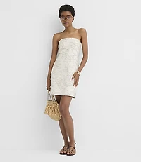 Petite Hibiscus Strapless Mini Dress