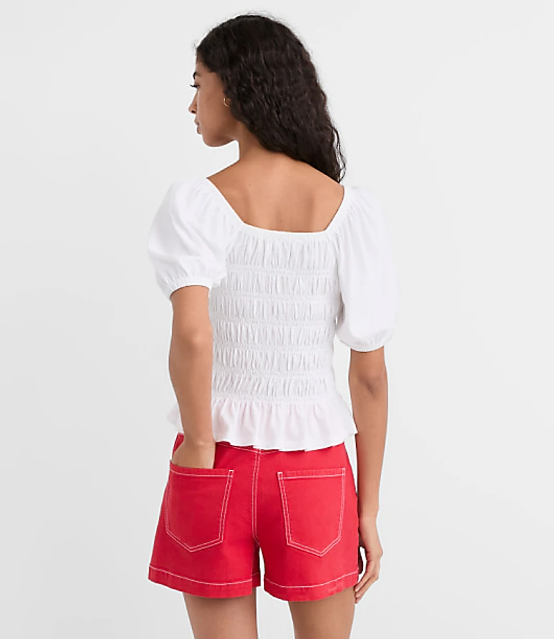 Smocked Puff Sleeve Top