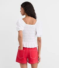Smocked Puff Sleeve Top
