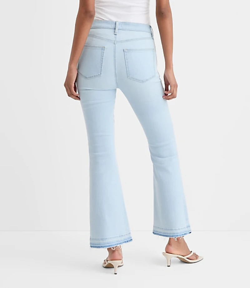 Rivete Tall Curvy Unpicked High Rise Kick Crop Jeans Wave Wash