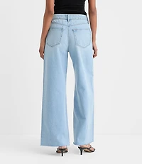 Rivete Curvy Fresh Cut High Rise Relaxed Wide Leg Jeans Wave Wash
