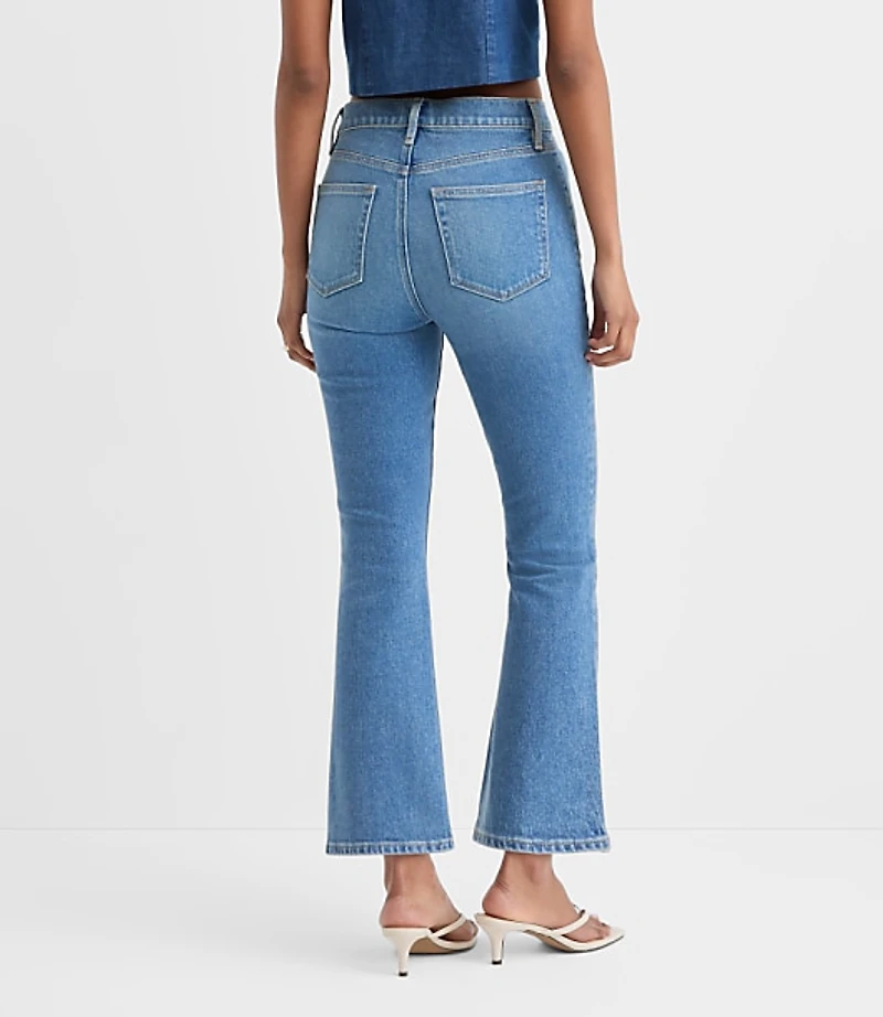 Rivete Curvy High Rise Kick Crop Jeans Shadow Blue Wash