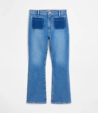 Rivete Curvy High Rise Kick Crop Jeans Shadow Blue Wash
