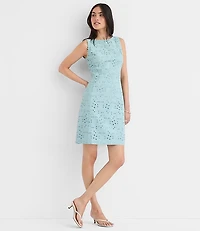 Scalloped Eyelet V-Back Mini Dress