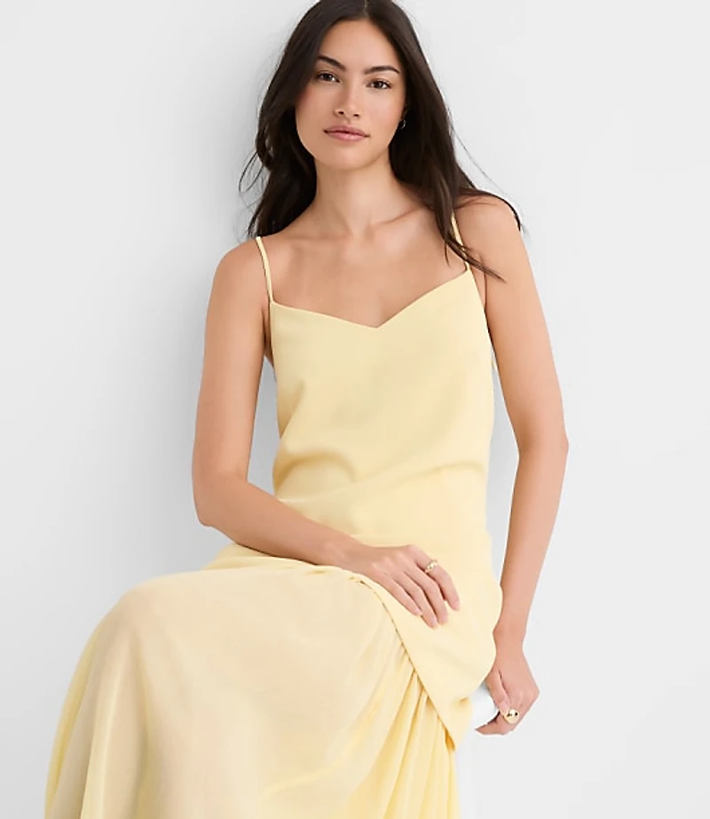 Petite Scarf Mixed Media Maxi Dress
