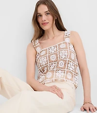 Petite Tiled Crochet Tank Top
