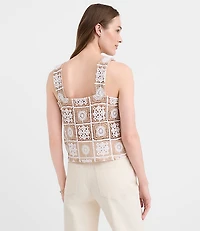 Petite Tiled Crochet Tank Top