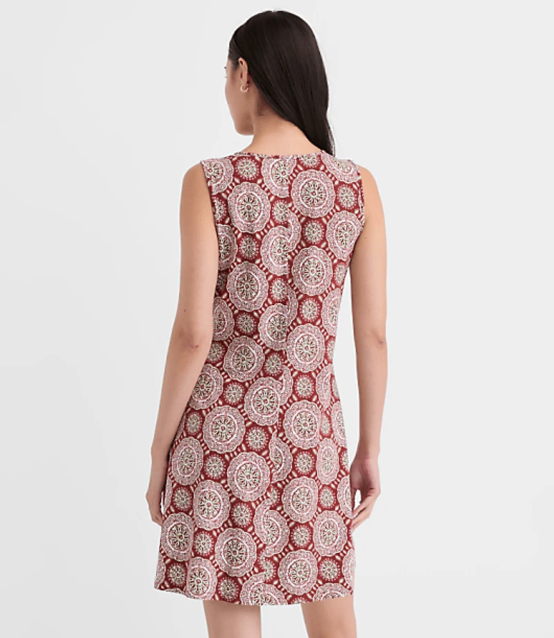 Petite Tiled Pintucked Bow Mini Pocket Dress