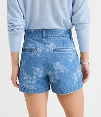 Petite Palmer Denim Shorts Floral Classic Mid Wash