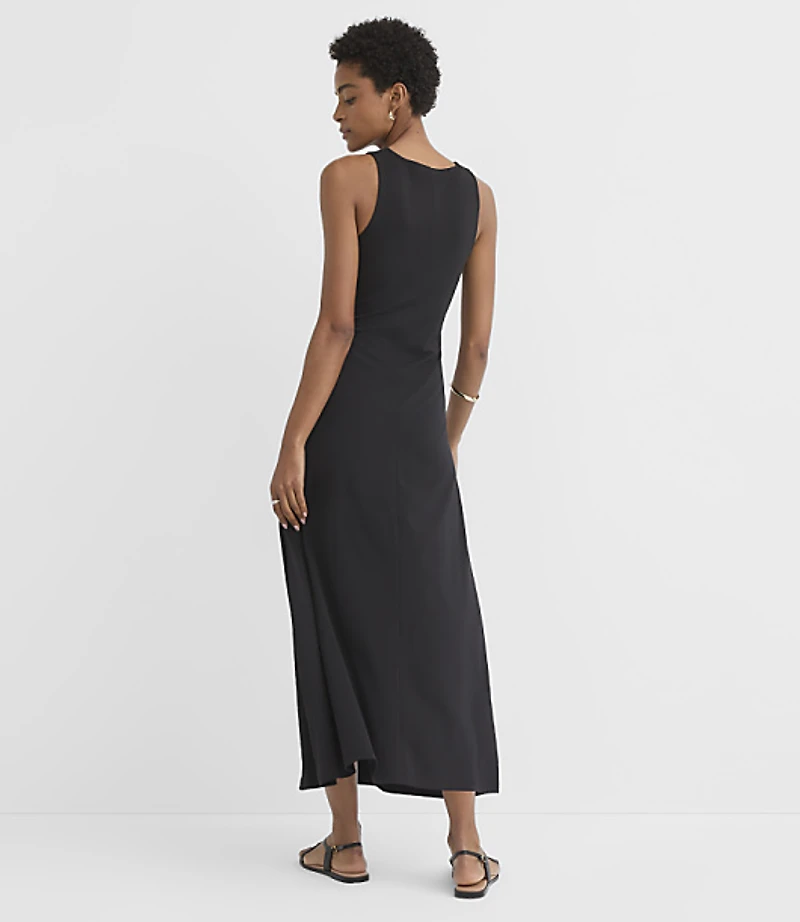 Petite Beaded Keyhole Ruched Midi Dress