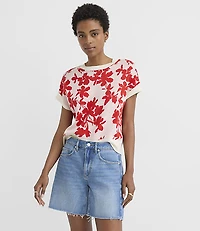 Floral Jacquard Wedge Sweater Tee