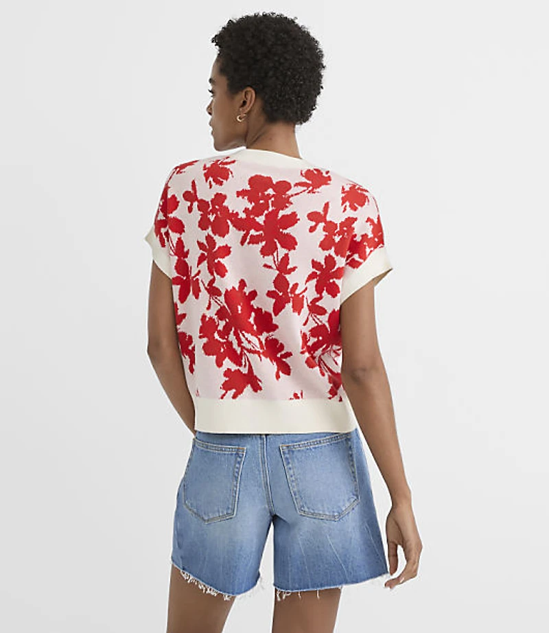Floral Jacquard Wedge Sweater Tee