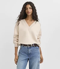 Heathered V-Neck Sweatshirt