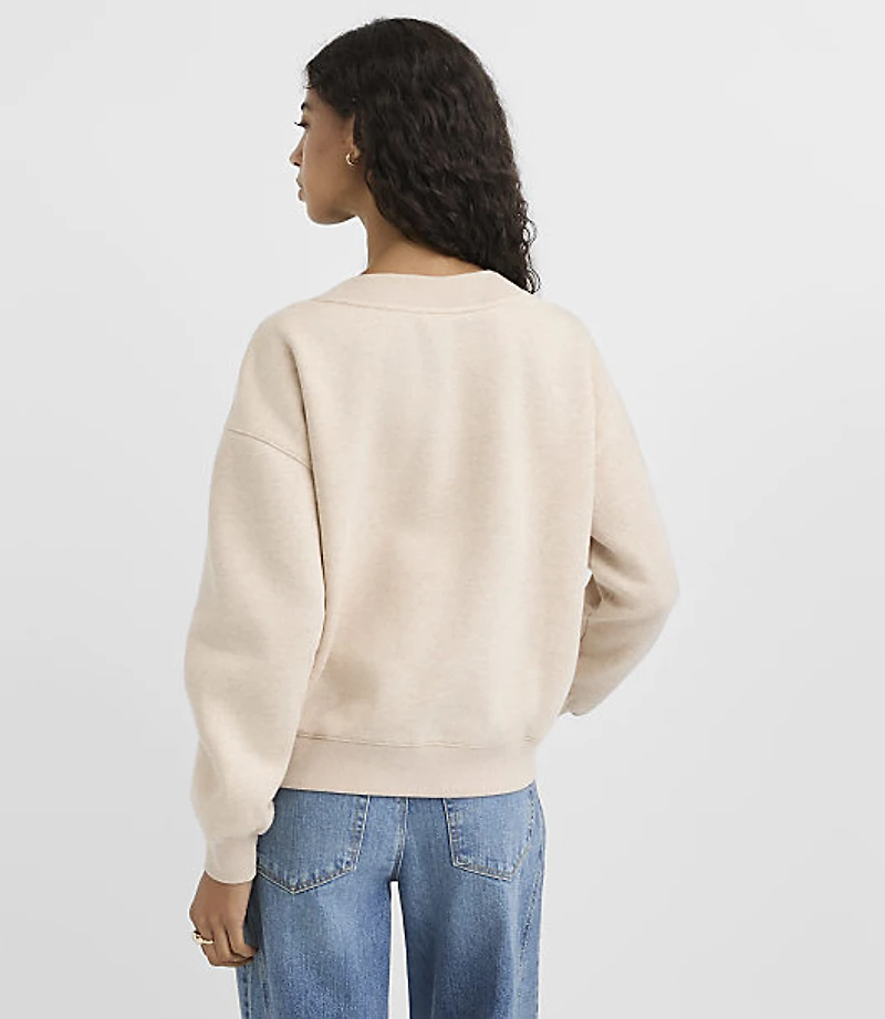 Heathered V-Neck Sweatshirt