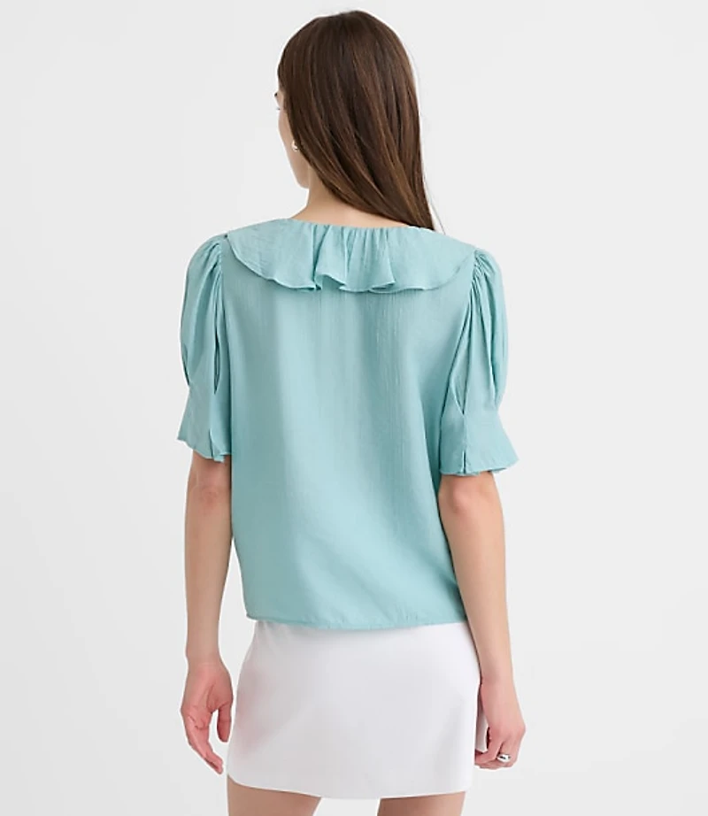 Pintucked Ruffle Blouse