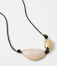 Mother Of Pearl Cord Statement Necklace